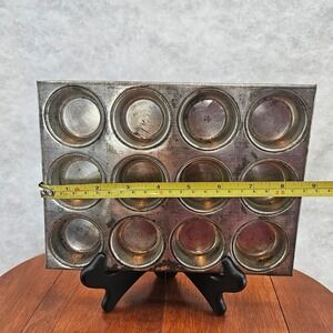 Vintage 12 Cup Mini Muffin Pan Baking Tin Tray Kitchenware Bakeware Patina